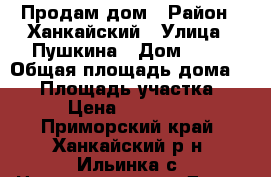 Продам дом › Район ­ Ханкайский › Улица ­ Пушкина › Дом ­ 33 › Общая площадь дома ­ 45 › Площадь участка ­ 6 › Цена ­ 350 000 - Приморский край, Ханкайский р-н, Ильинка с. Недвижимость » Дома, коттеджи, дачи продажа   . Приморский край